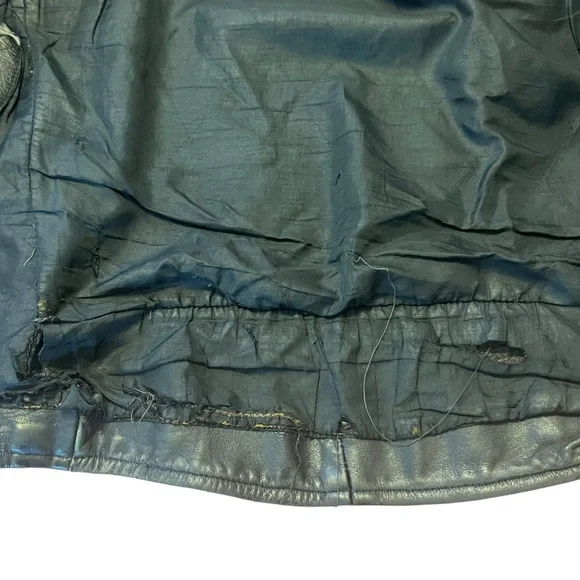 Leather Jacket Biker Motorcycle Men'sSMALL/MEDBlack90's